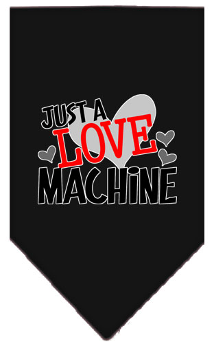 Love Machine Screen Print Bandana Black Large